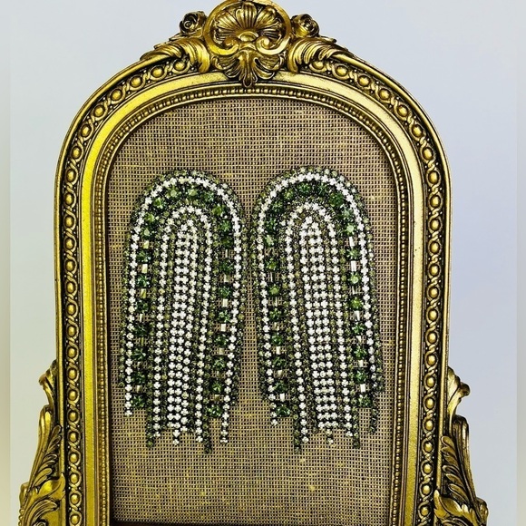 Jewelry - Sparkling Statement Earrings. Dark grey and silver Arc Earrings.